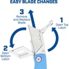 image:imageSheffield Lock Back Utility Knife 4 Pack with 10 Utility Knife Blades  Box Cutter with Aluminum Texture Grip Handle Features Pocket Clip Patented Quick Change Utility Blade MechanismBlue