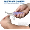 image:imageSheffield Lock Back Utility Knife 4 Pack with 10 Utility Knife Blades  Box Cutter with Aluminum Texture Grip Handle Features Pocket Clip Patented Quick Change Utility Blade MechanismPurple
