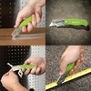 image:imageSheffield Lock Back Utility Knife 4 Pack with 10 Utility Knife Blades  Box Cutter with Aluminum Texture Grip Handle Features Pocket Clip Patented Quick Change Utility Blade MechanismGreen