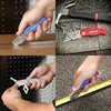 image:imageSheffield Lock Back Utility Knife 4 Pack with 10 Utility Knife Blades  Box Cutter with Aluminum Texture Grip Handle Features Pocket Clip Patented Quick Change Utility Blade MechanismRed  Blue  Silver