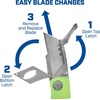 image:imageSheffield Lock Back Utility Knife 4 Pack with 10 Utility Knife Blades  Box Cutter with Aluminum Texture Grip Handle Features Pocket Clip Patented Quick Change Utility Blade MechanismGreen