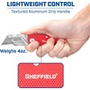 image:imageSheffield Lock Back Utility Knife 4 Pack with 10 Utility Knife Blades  Box Cutter with Aluminum Texture Grip Handle Features Pocket Clip Patented Quick Change Utility Blade MechanismRed
