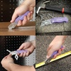 image:imageSheffield Lock Back Utility Knife 4 Pack with 10 Utility Knife Blades  Box Cutter with Aluminum Texture Grip Handle Features Pocket Clip Patented Quick Change Utility Blade MechanismPurple