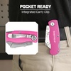 image:imageSheffield Lock Back Utility Knife 4 Pack with 10 Utility Knife Blades  Box Cutter with Aluminum Texture Grip Handle Features Pocket Clip Patented Quick Change Utility Blade MechanismPink