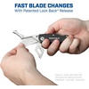 image:imageSheffield Lock Back Utility Knife 4 Pack with 10 Utility Knife Blades  Box Cutter with Aluminum Texture Grip Handle Features Pocket Clip Patented Quick Change Utility Blade MechanismBlack
