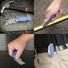 image:imageSheffield Lock Back Utility Knife 4 Pack with 10 Utility Knife Blades  Box Cutter with Aluminum Texture Grip Handle Features Pocket Clip Patented Quick Change Utility Blade MechanismBlue