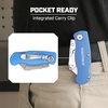 image:imageSheffield Lock Back Utility Knife 4 Pack with 10 Utility Knife Blades  Box Cutter with Aluminum Texture Grip Handle Features Pocket Clip Patented Quick Change Utility Blade MechanismBlue