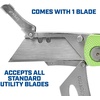 image:imageSheffield Lock Back Utility Knife 4 Pack with 10 Utility Knife Blades  Box Cutter with Aluminum Texture Grip Handle Features Pocket Clip Patented Quick Change Utility Blade MechanismGreen