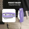image:imageSheffield Lock Back Utility Knife 4 Pack with 10 Utility Knife Blades  Box Cutter with Aluminum Texture Grip Handle Features Pocket Clip Patented Quick Change Utility Blade MechanismPurple