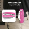 image:imageSheffield Lock Back Utility Knife 4 Pack with 10 Utility Knife Blades  Box Cutter with Aluminum Texture Grip Handle Features Pocket Clip Patented Quick Change Utility Blade MechanismPinkPurple