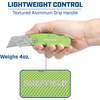 image:imageSheffield Lock Back Utility Knife 4 Pack with 10 Utility Knife Blades  Box Cutter with Aluminum Texture Grip Handle Features Pocket Clip Patented Quick Change Utility Blade MechanismGreen