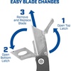 image:imageSheffield Lock Back Utility Knife 4 Pack with 10 Utility Knife Blades  Box Cutter with Aluminum Texture Grip Handle Features Pocket Clip Patented Quick Change Utility Blade MechanismBlack