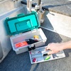 image:imageSheffield 12288 13 Made in USA Tackle Box wLift Out Tray amp Deep StorageAquamarine Blue