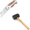 image:imageSheffield Folding Utility Knife Rubber Mallet 16 Oz Rubber Hammer Stocking Stuffers Gifts for Men Dad Gifts QuickChange Utility Knife Blades Box Cutter Cardboard Cutter